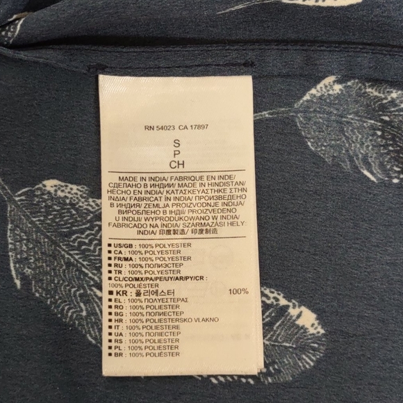 Banana Republic Navy Blue Feather Print Halter Top - Picture 5 of 6